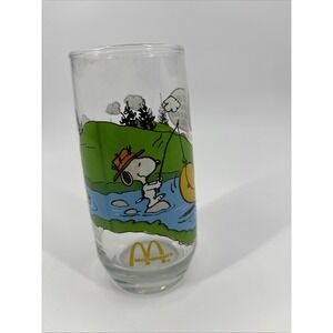 vintage peanuts McDonalds camp snoopy collection glass charlie brown 16 oz. rare